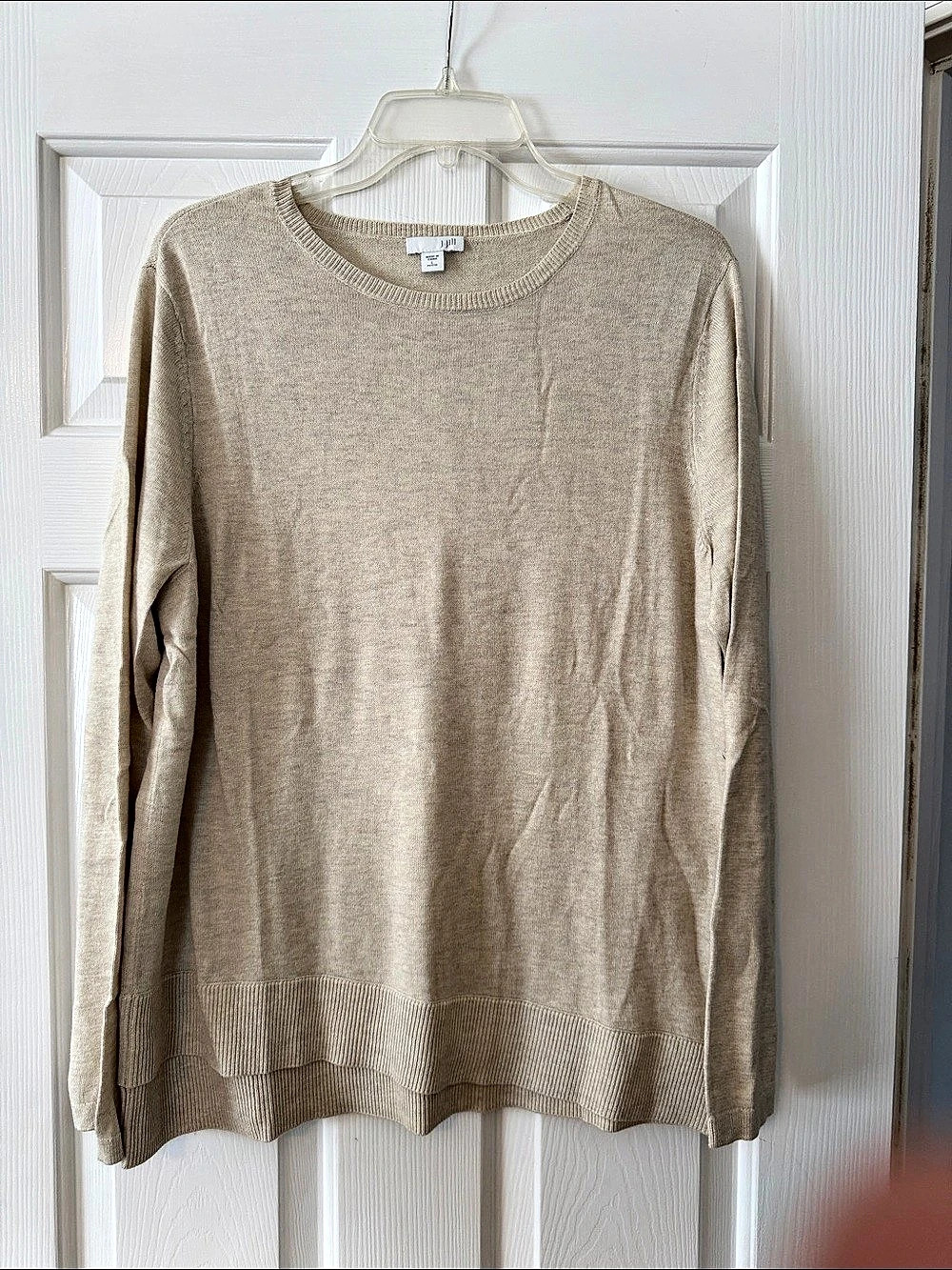 J.Jill Crew Neck Cotton Blend Sweater Size Large Petite
